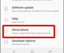 sobre la sección de teléfono