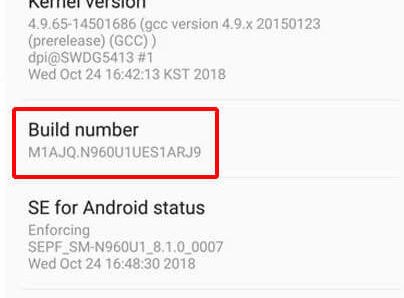 número de compilación