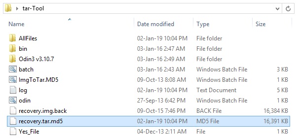 archivos img a .tar.md5