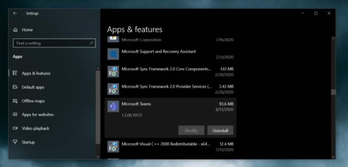 Microsoft Teams no se desinstala 
