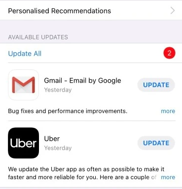 actualizar entre nosotros