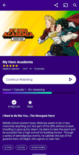 aplicación de transmisión de anime