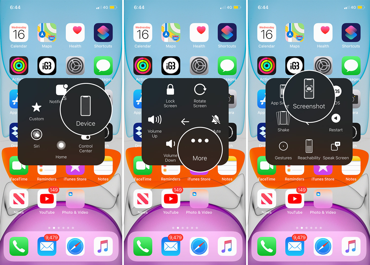 Captura de pantalla del iPhone 11
