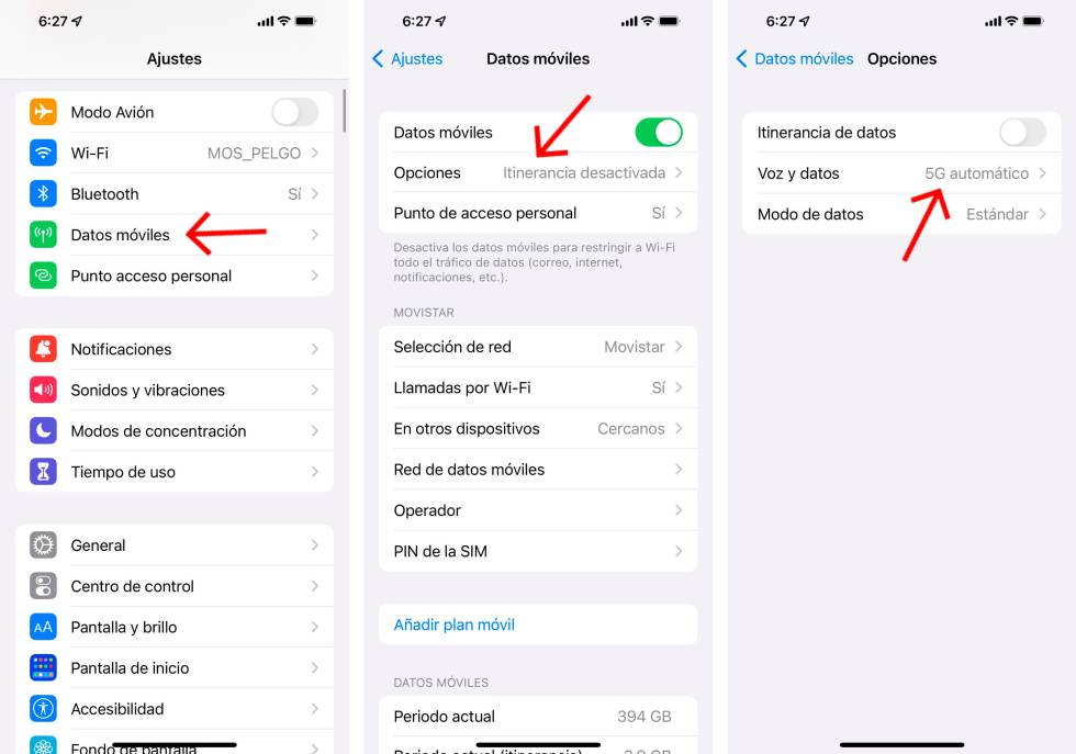 ¿Cómo activo la red 5G en mi iPhone?