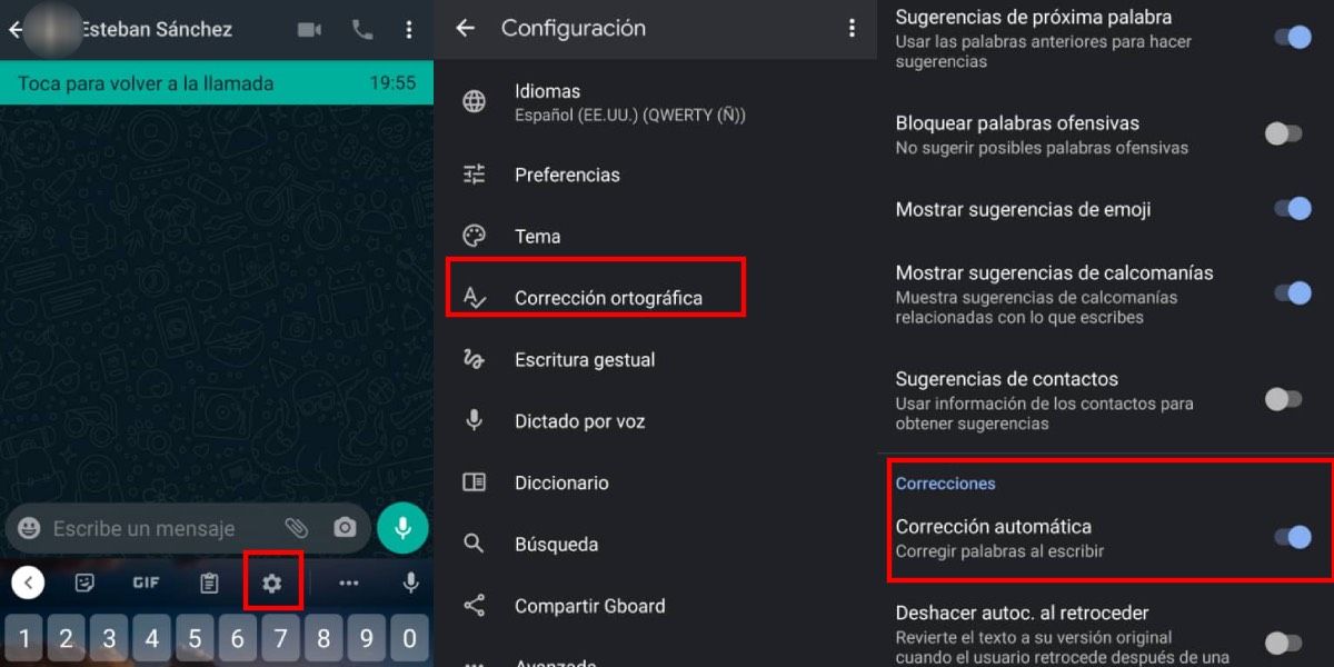 ¿Cómo activar la autocorrección?