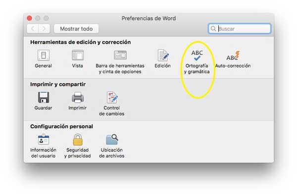 ¿Cómo activar la revisión de ortografía en Word Mac?