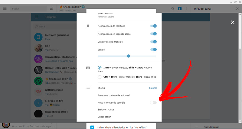 ¿Cómo quitar el bloqueo de canales en Telegram?