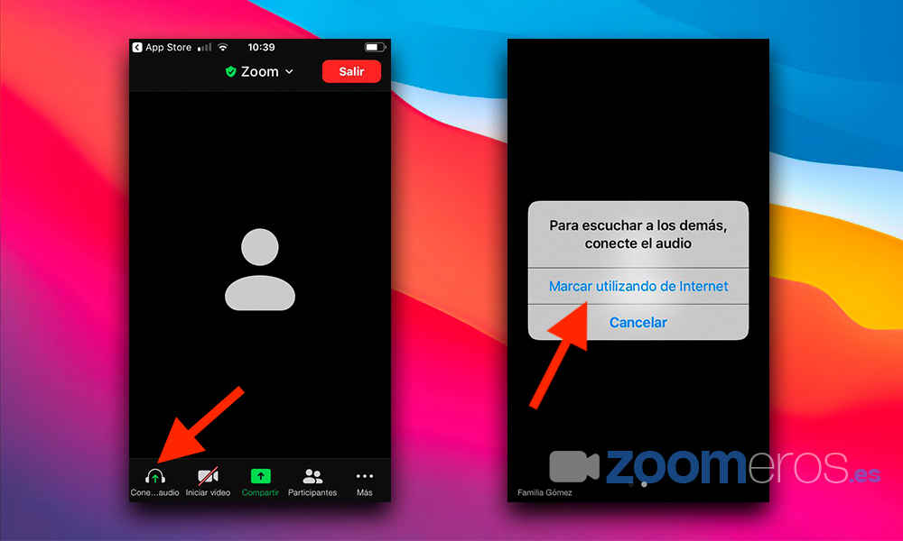 ¿Cómo hago para activar el audio en Zoom?