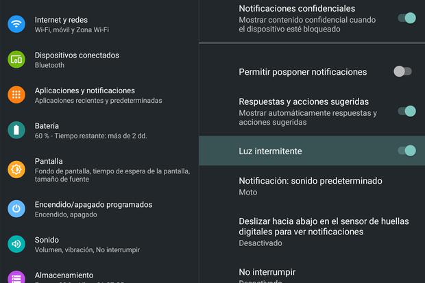 ¿Cómo hacer que se prenda la luz de notificacion?