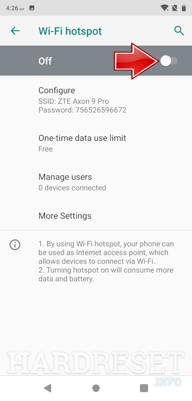 ¿Cómo activar Mobile Hotspot en ZTE?
