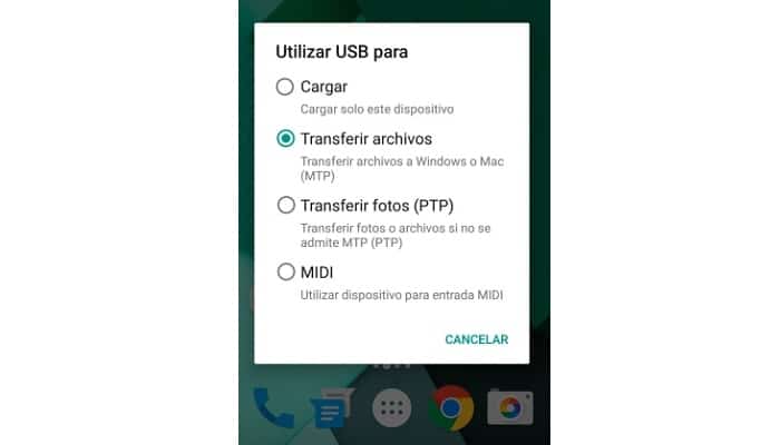 ¿Cómo cambiar a modo transferencia de archivos por USB?