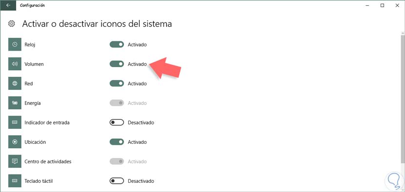 ¿Cómo hacer que aparezca el icono de volumen en la barra de tareas?
