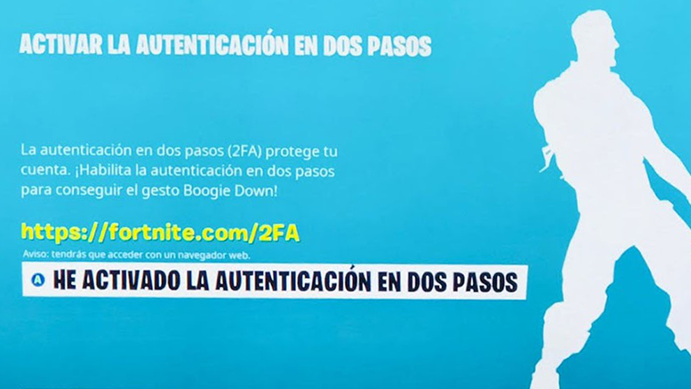¿Cómo activar la Verificación en 2 pasos fortnite?