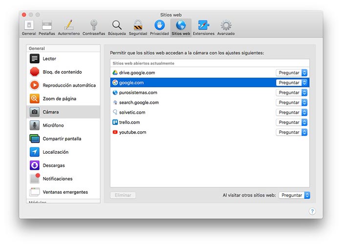 ¿Cómo saber si la cámara de mi Mac está encendida?