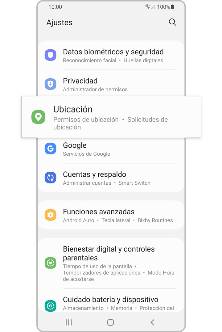 ¿Dónde se activan los permisos de geolocalizacion?