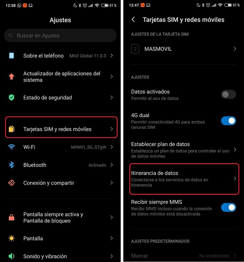 ¿Cómo configurar los datos en un Xiaomi?