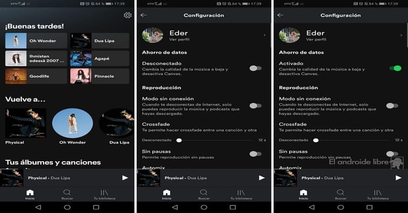 ¿Cómo hacer para que las canciones suenen seguidas en Spotify?