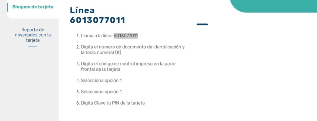 ¿Cuál es el número de la tarjeta Integral Cafam?