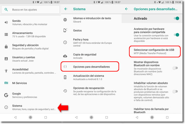 ¿Cómo activar la Transferencia de archivos en Android Samsung?
