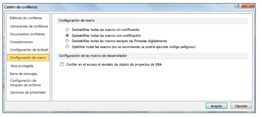 ¿Cómo activar los macros VBA Excel?