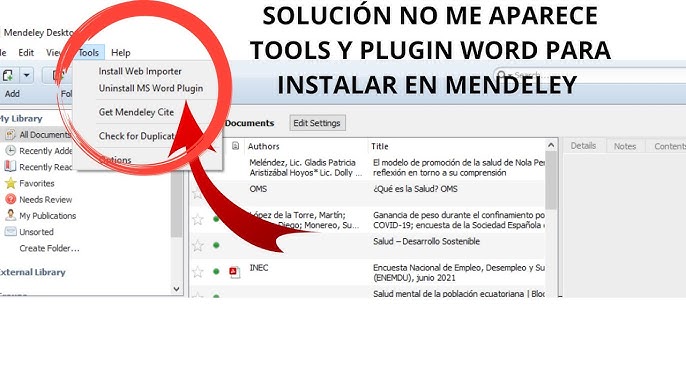 ¿Cómo hacer que me aparezca mendeley en Word?