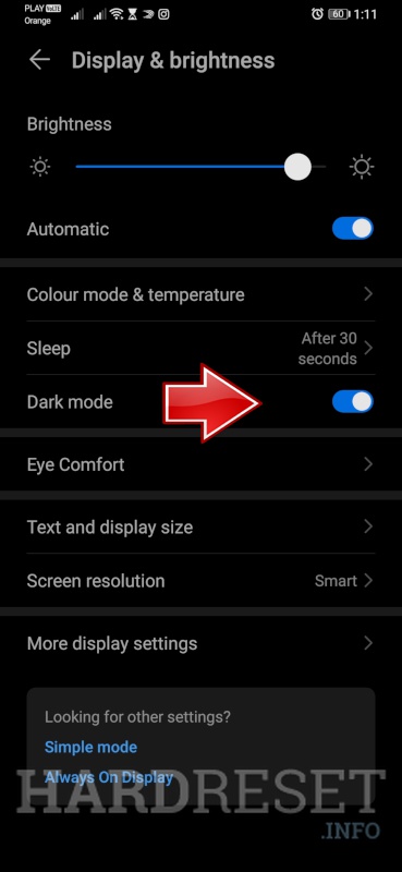 ¿Cómo activar el modo oscuro en el Huawei P20 Lite?