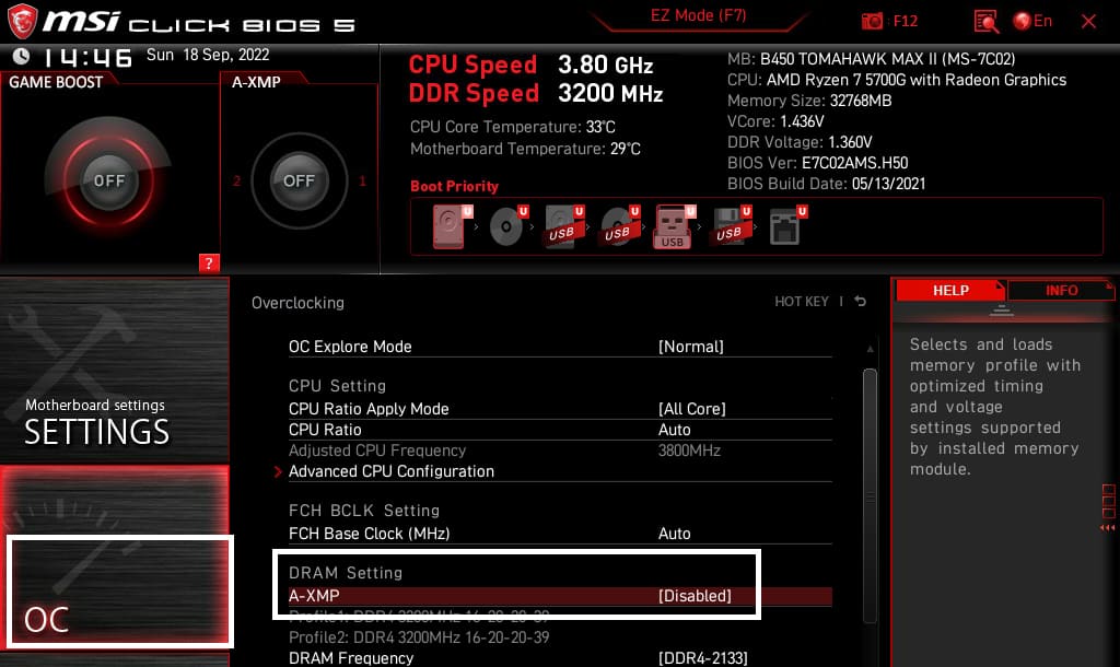 ¿Qué pasa si activo XMP?