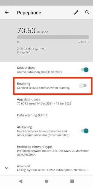 ¿Cómo se activa el servicio roaming?