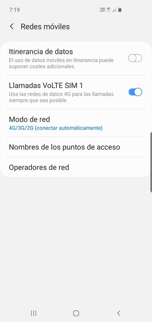 ¿Cómo se activa el roaming en un Samsung?