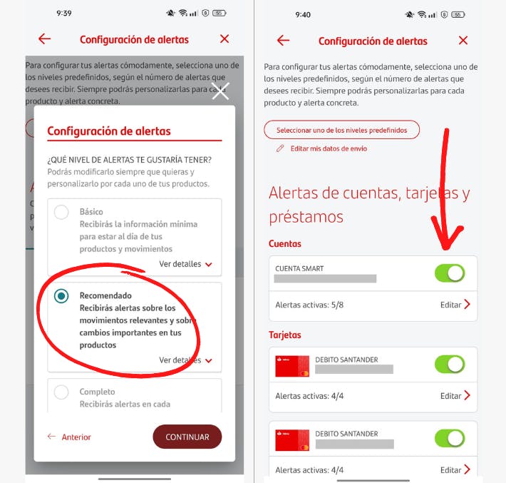 ¿Cómo activar las notificaciones de Santander?