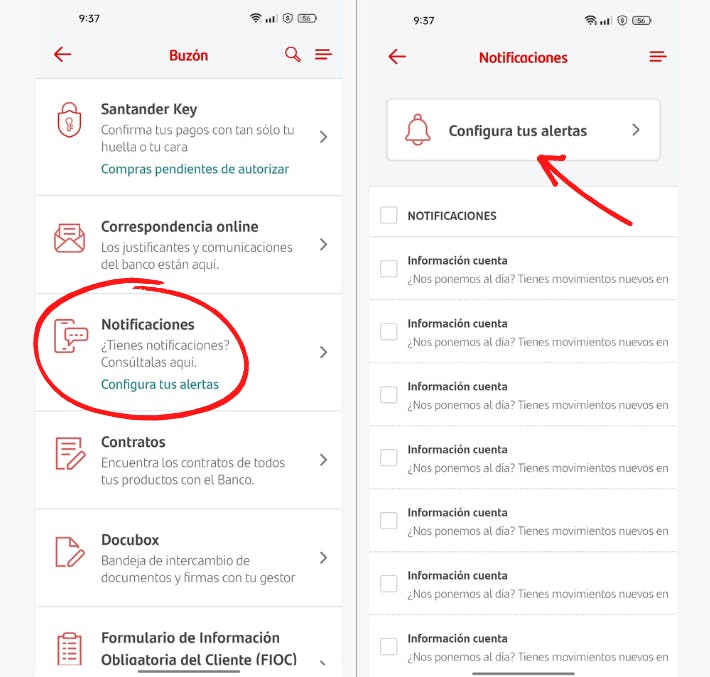 ¿Cómo hacer que lleguen las notificaciones del banco a mi teléfono?
