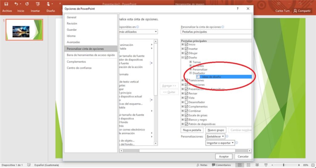 Cómo Activar Sugerencias de Diseño en Powerpoint
