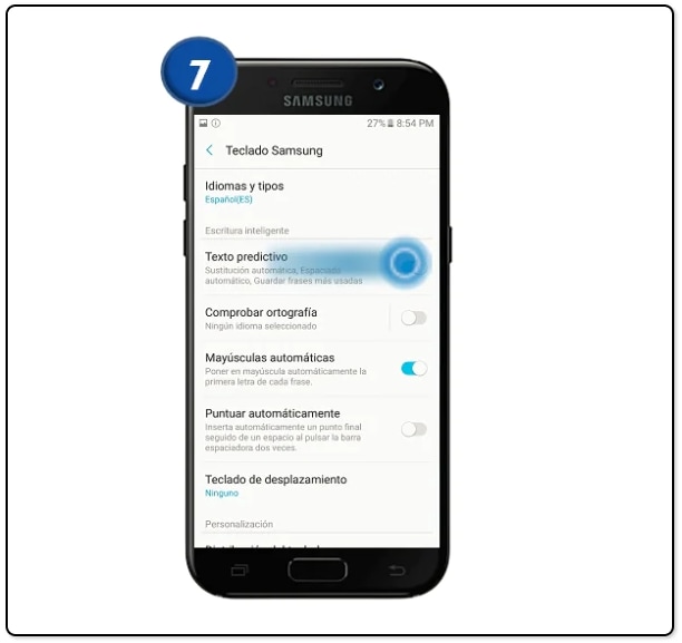 ¿Cómo activar y desactivar texto predictivo?