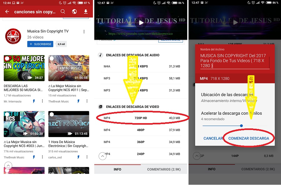 ¿Cómo puedo descargar música de Videoder?