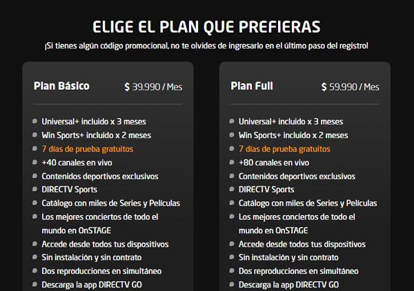 ¿Qué Número es win más en DIRECTV?